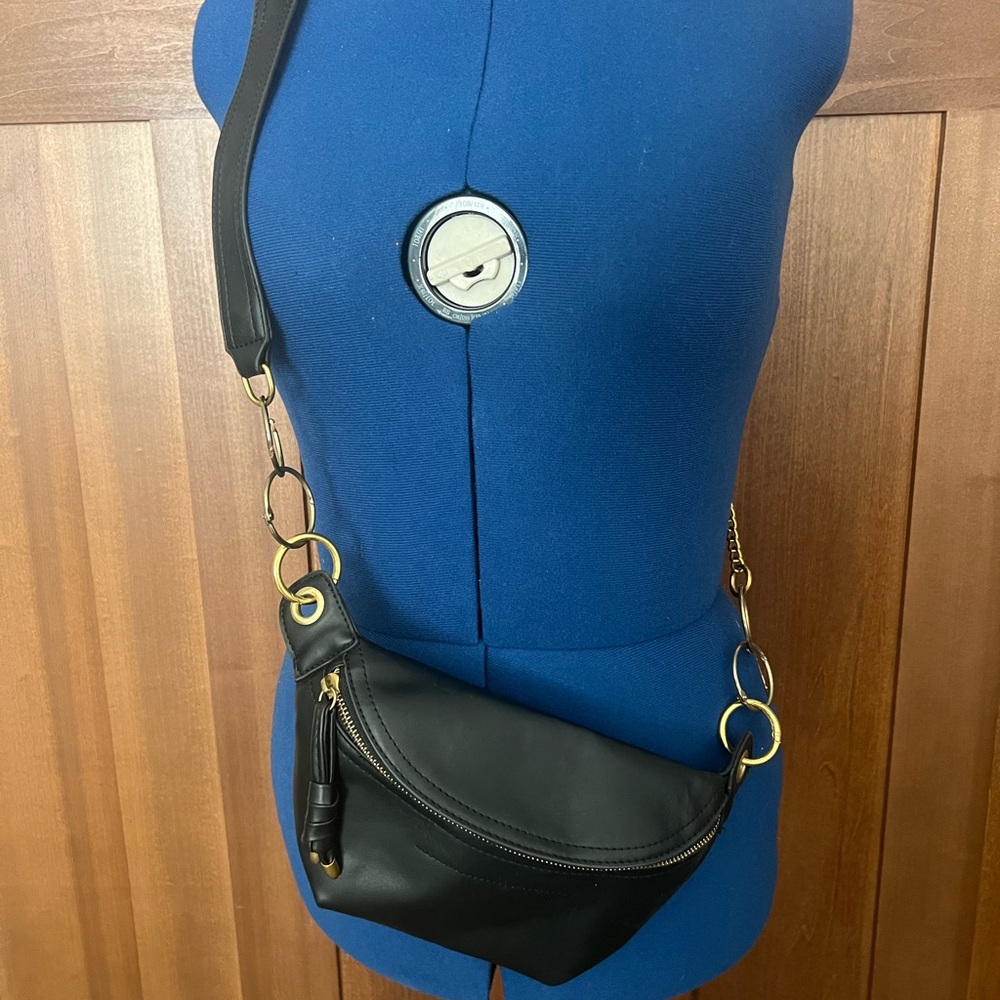 Black Leather Crossbody Bag